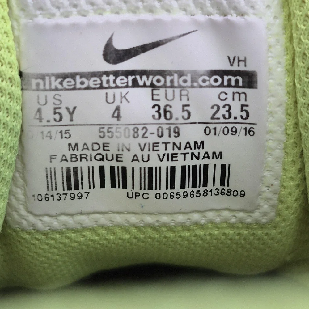 Nike Revolution 2 Shoes Youth Size‎ 4.5Y Gray Volt Running Sneakers 555082-019